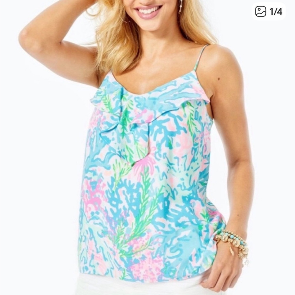 Lilly Pulitzer Vibrant Blue and Pink Camisole